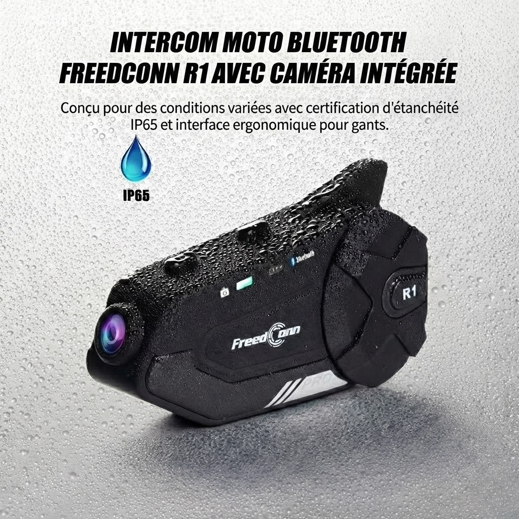 Intercom moto caméra 2K FreedConn R1 Pro - fixation