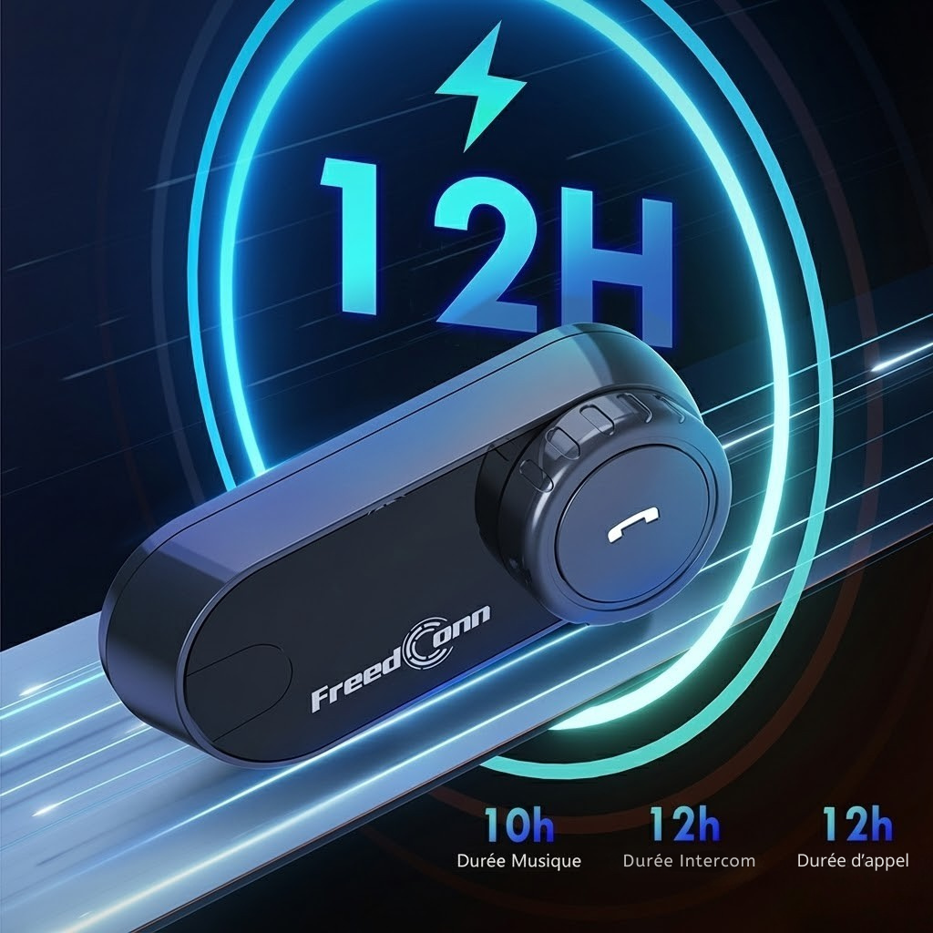 Intercom moto FreedConn T-COM V6 - vue arrière