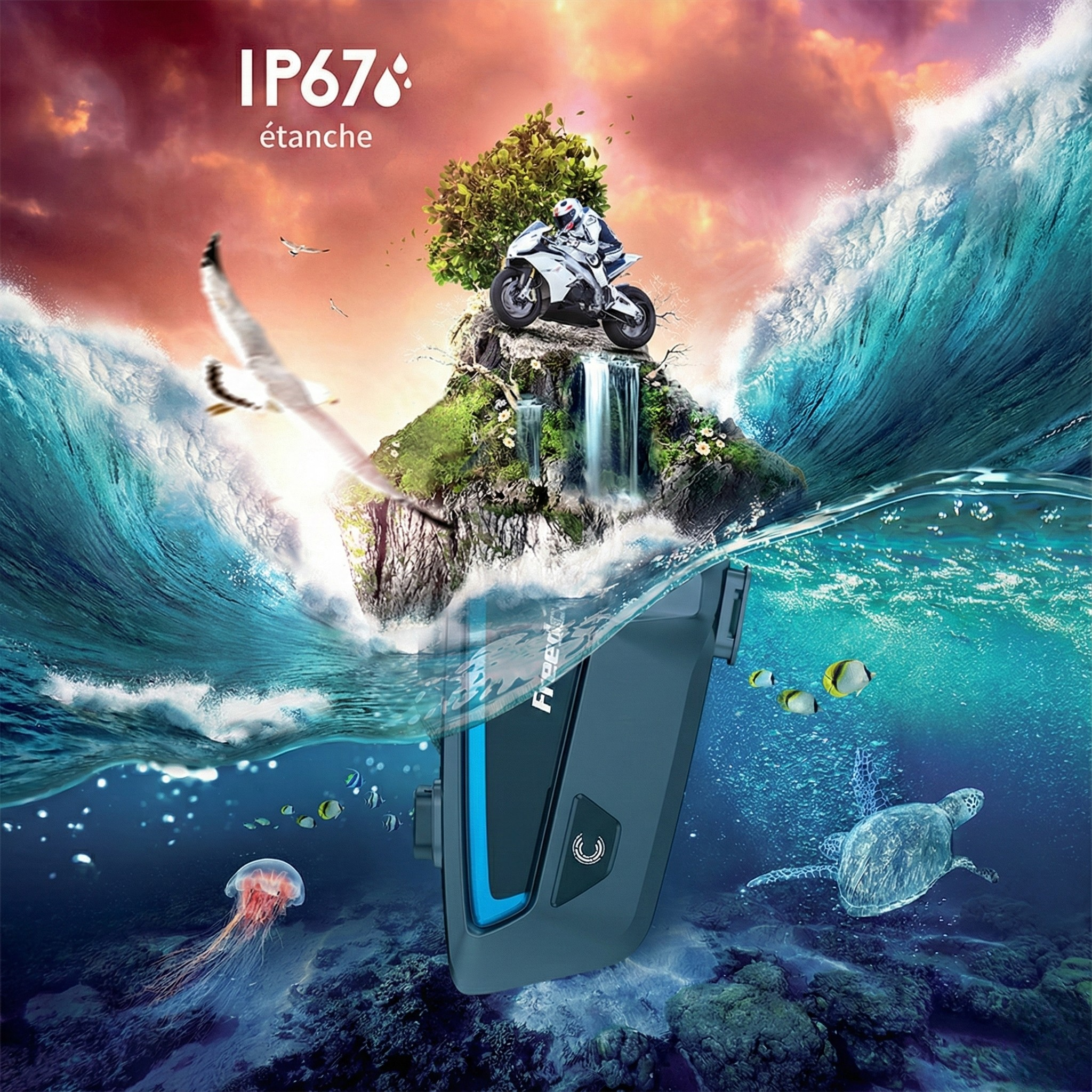 Intercom moto FreedConn FX - vue profil