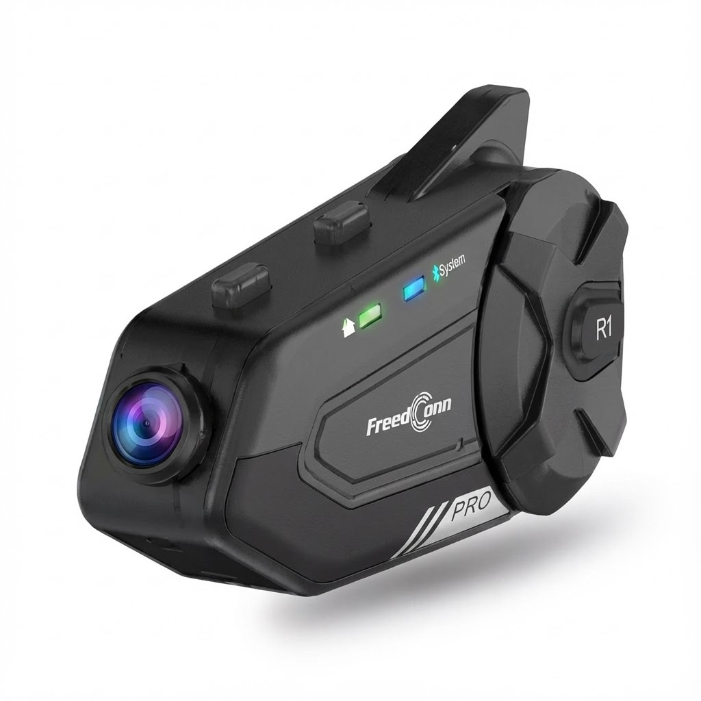 Intercom moto caméra 2K FreedConn R1 Pro - vue dessus