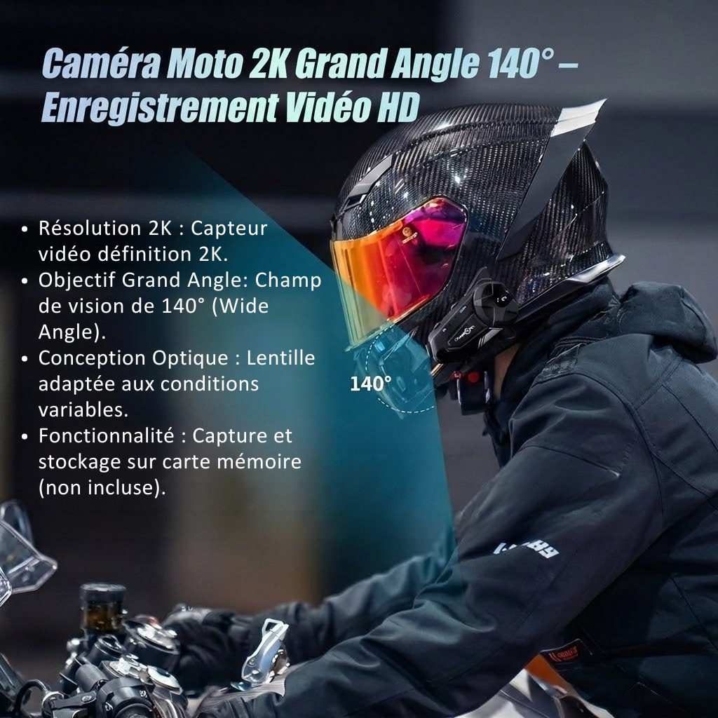 Intercom moto caméra 2K FreedConn R1 Pro - accessoires