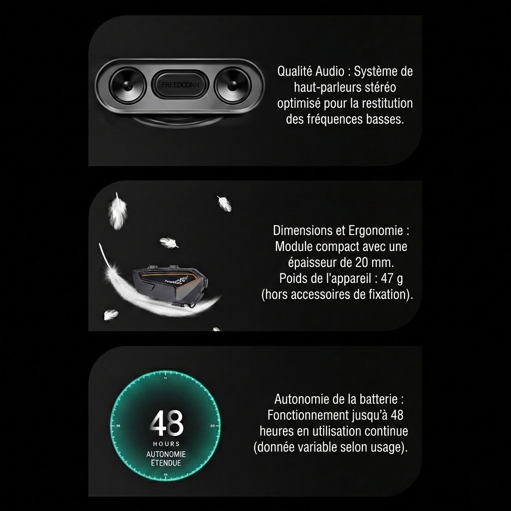 Intercom moto FreedConn F1 - boutons commande