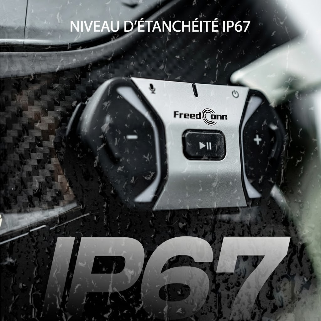 Intercom moto Mesh FreedConn FREE+ V2.0 - sur casque