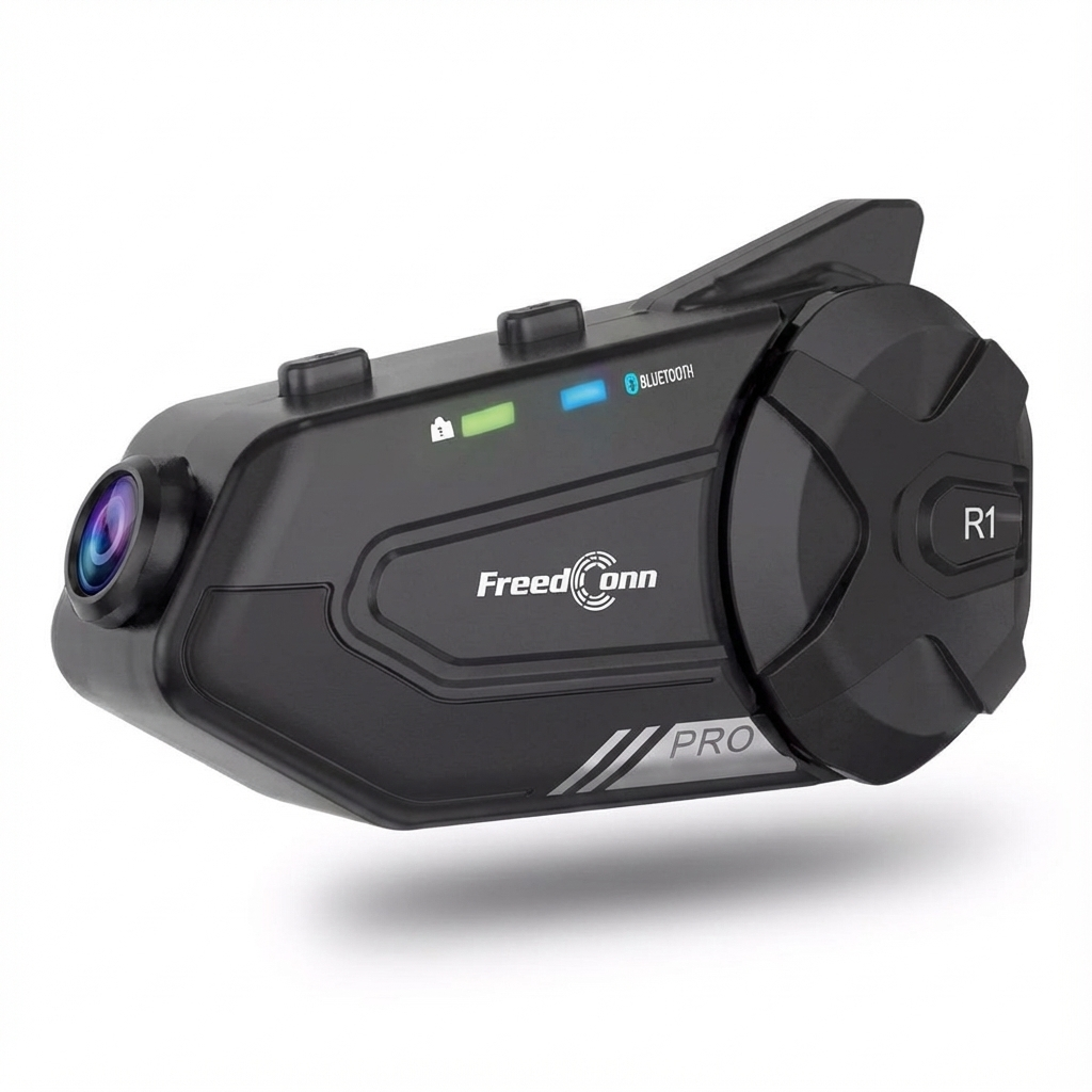 Intercom moto caméra 2K FreedConn R1 Pro - vue face