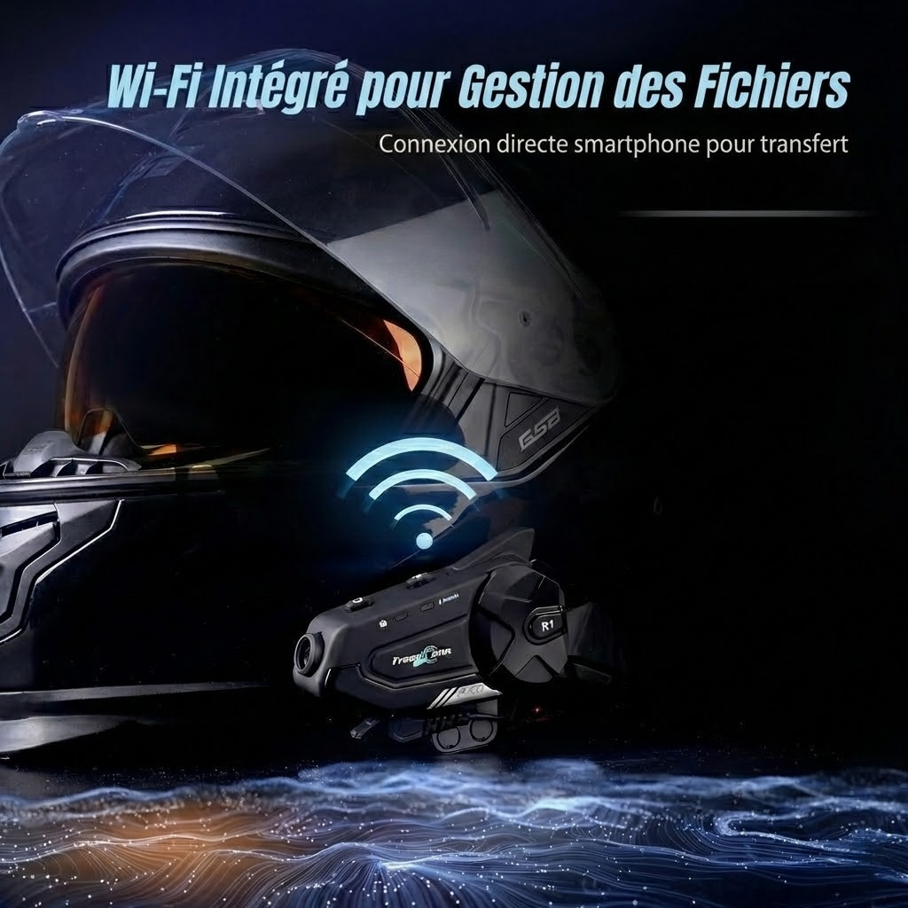 Intercom moto caméra 2K FreedConn R1 Pro - boutons