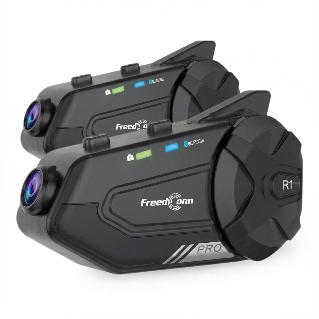 Intercom moto caméra 2K FreedConn R1 Pro DUO - vue face