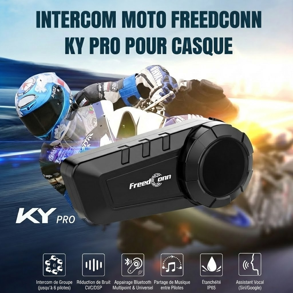 Intercom moto FreedConn KY Pro - vue arrière