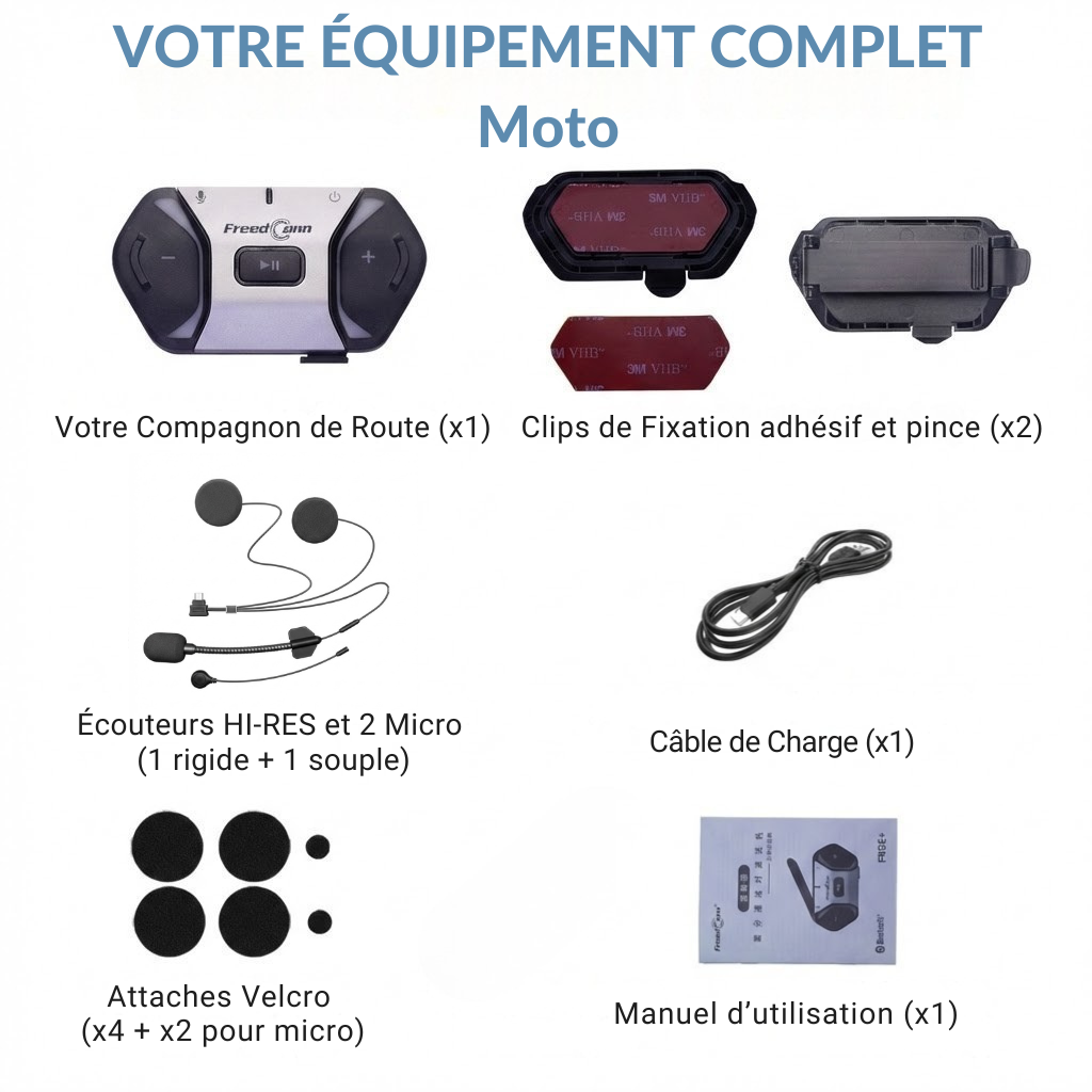 Intercom moto Mesh FreedConn FREE+ V2.0 - vue profil