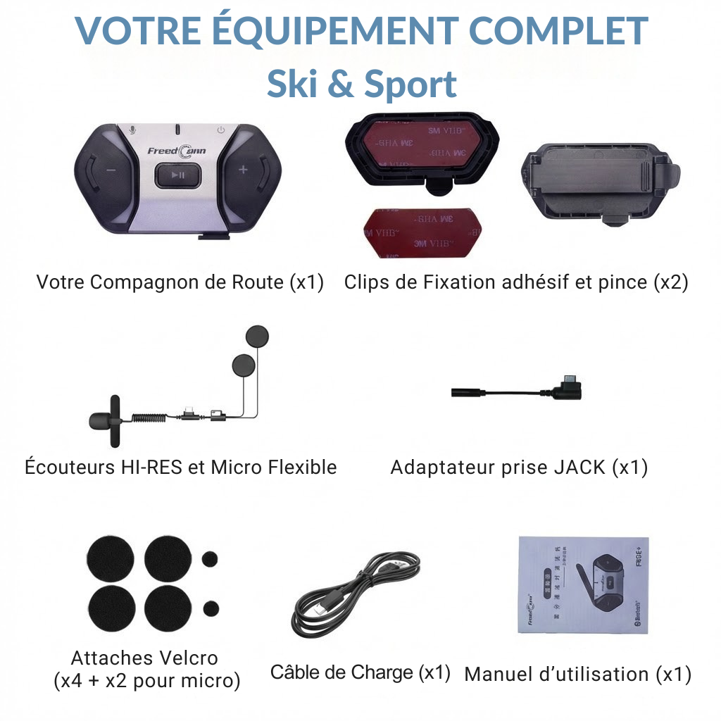 Intercom moto Mesh FreedConn FREE+ V2.0 - clip fixation